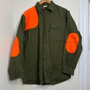 Vintage Ideal Shooting Shirt Men’s Large Dark Green & Neon Orange Shacket USA